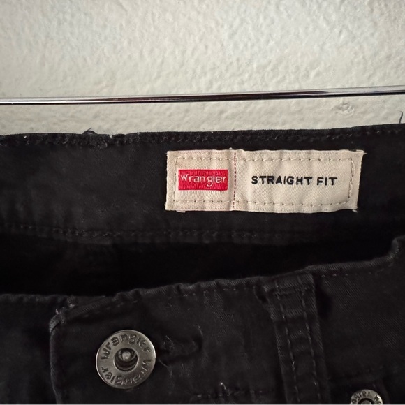 Wrangler Black Straight Fit Denim 34X32 Mens Casual Pants Jeans Utility Work - Picture 5 of 11